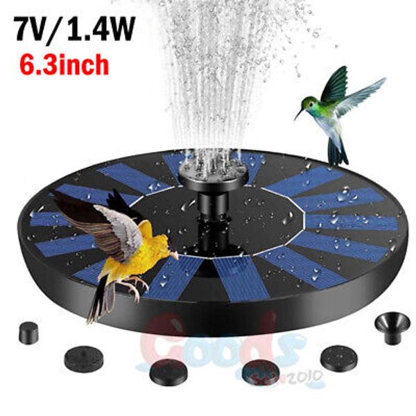 Solar Fountain with 6 Nozzle Solar Power Bird Bath Fountain Pump Upgrade 1.4W