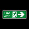 100x Fire Exit Arrow Right Sign 300mm x 100mm - Plastic Sign