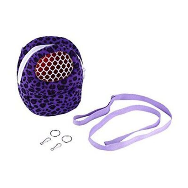 Pet Hamster Carrying Bag, Leopard Pattern Pet Carrier Outdoorleeping S Purple