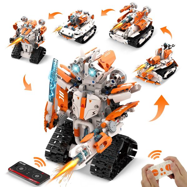 5 in 1 STEM Robot Building Kit, App & Remote Control Robot RC Toy for Kids, 689 Pcs Building Blocks Set, DIY Engineering Robotics Birthday Gift for Boys Girls Age 6 7 8 9 10 11 12 14+ Year old