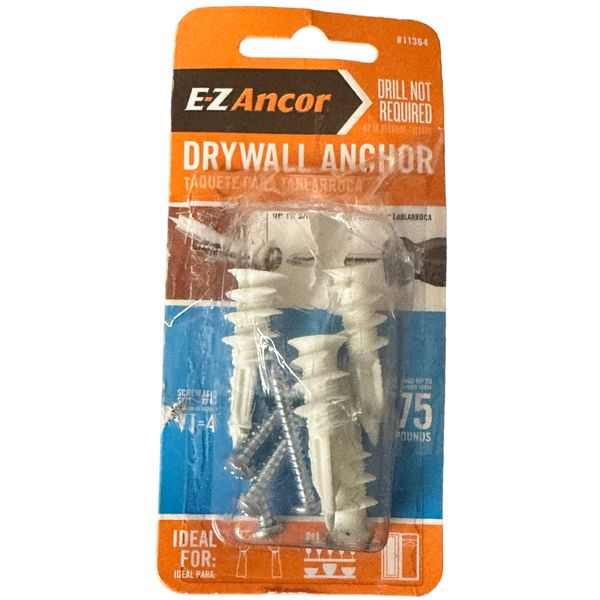 E-Z Anchor Drywall Anchor 11364 QTY: 4