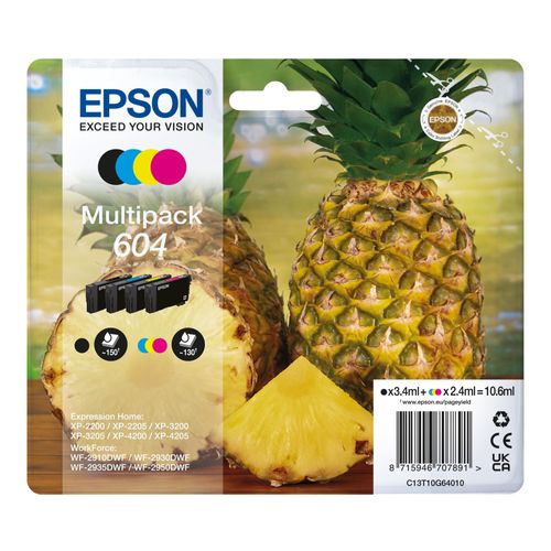 Epson 604 Pineapple, Genuine Multipack, 4-colours Ink Cartridges