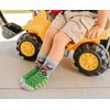 Jefferies Socks Boy's Dinosaur Construction Crew Socks 6 Pack, Multi, Medium