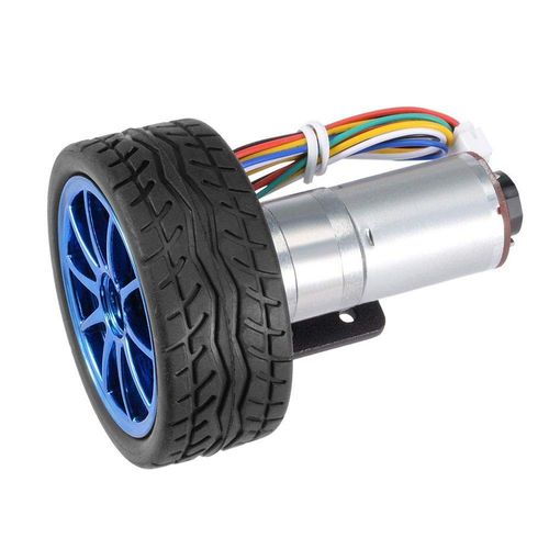DC 6V DIY Encoder Gear Motor with Mounting Bracket 65mm Wheel Kit Micro Speed Reduction Motor DIY Gearbox Motor for Smart Car Robot Model DIY Engine Toy (100RPM)