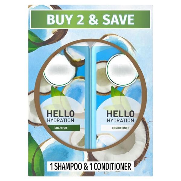 Hello Hydration Shampoo & Conditioner Bundle Pack, for All Hair Types, 23.4 fl oz
