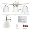 MingBright 3-Light Vanity Light Fixture Bathroom Interior Lamp Brushed Nickel