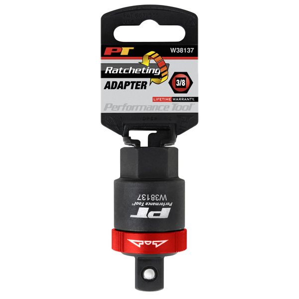 Performance Tool W38137 3/8-Inch Drive Ratcheting Adapter,Black