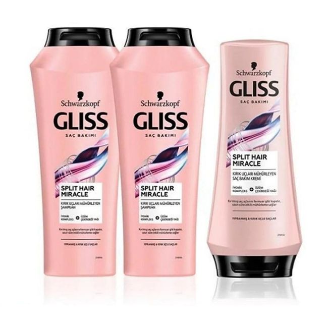 Gliss Split Hair Miracle Şampuan 500 Ml X 2 Adet + Split Hair Miracle Saç Kremi 360 Ml