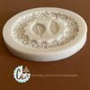 Rose wreath / floral round frame / leaves silicone mold