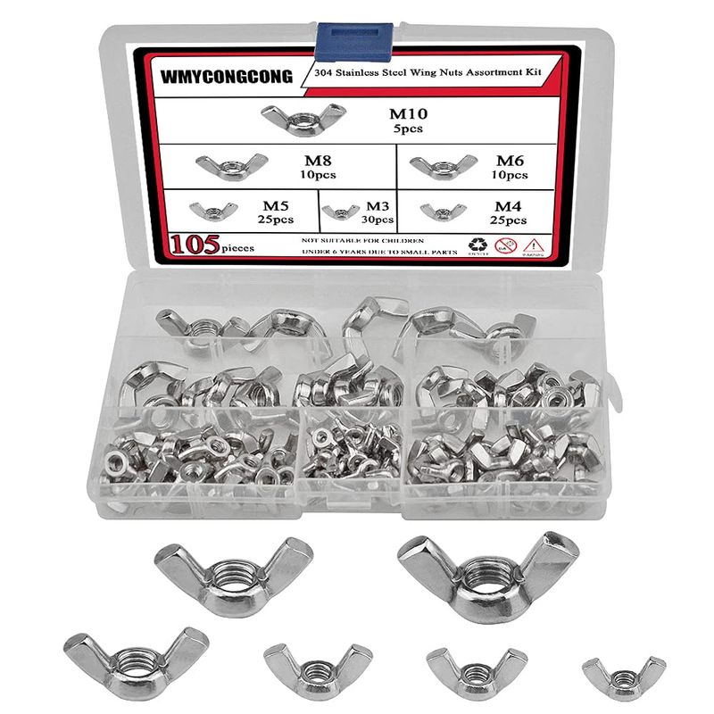 20 Pack 1/4" Wing Nuts Zinc Plated Fasteners Parts 1/4-20 Inches