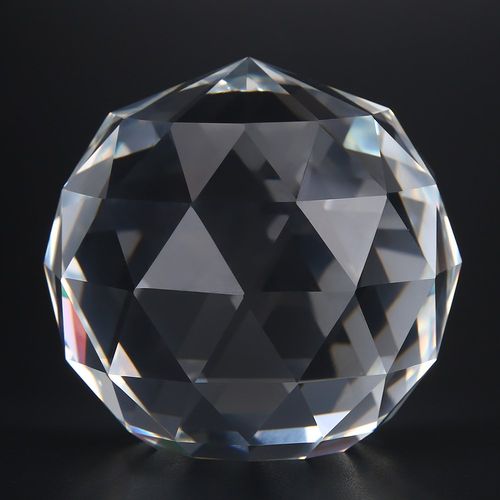 Clear Cut Crystal Glass Ball, 60/80mm Translucent Faceted Gazing Ball, Crystal Sphere Prisms Suncatcher Home Hotel Decor Hardware Fittings (60mm/2.36in)