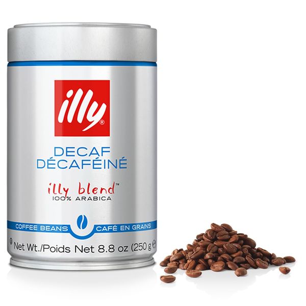 illy Whole Bean Coffee - Perfectly Roasted Whole Coffee Beans – Classico Decaf Roast - with Notes of Caramel, Toasted Bread & Chocolate - 100% Arabica Coffee - No Preservatives – 8.8 Ounce