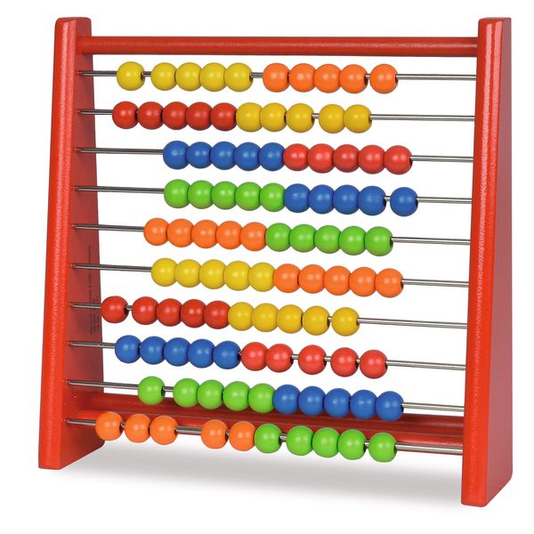 Classic Wooden Abacus for Kids | Fun Educational Counting Toys Frame & 100 Multicolour Slidable Beads | Ages 3 plus