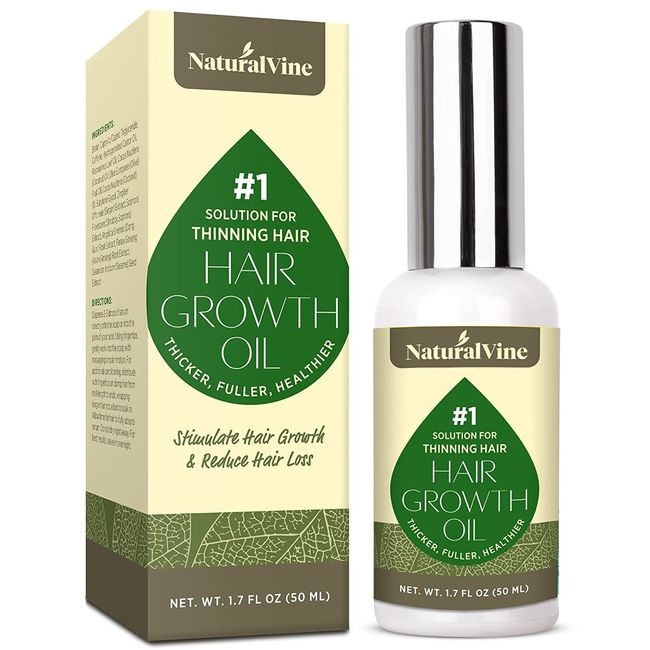 Natural Vine Hair Growth Oil, Upgraded Formula with Caffeine and Biotin, for Thicker, Longer, Stronger Hair(1.7 FL OZ)