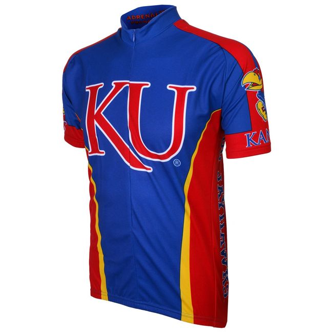 NCAA Kansas Cycling Jersey, X-Large,Red/Blue