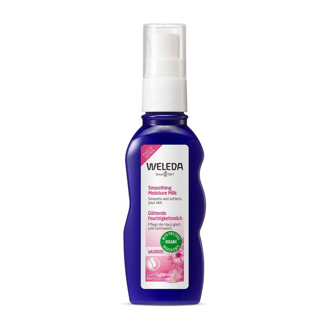 WELEDA Wild Rose Moisture Milk, 2.4 fl oz (70 ml), For Wobble Skin, Lotion, Moisturizing, Beauty Lotion, Developed in Japan, Fresh Rose Scent, Naturally Derived Ingredients, Organic, 2.4 fl oz (70 ml) (x 1)