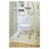 NRS Healthcare Height Adjustable Shower Stool with Handles, White