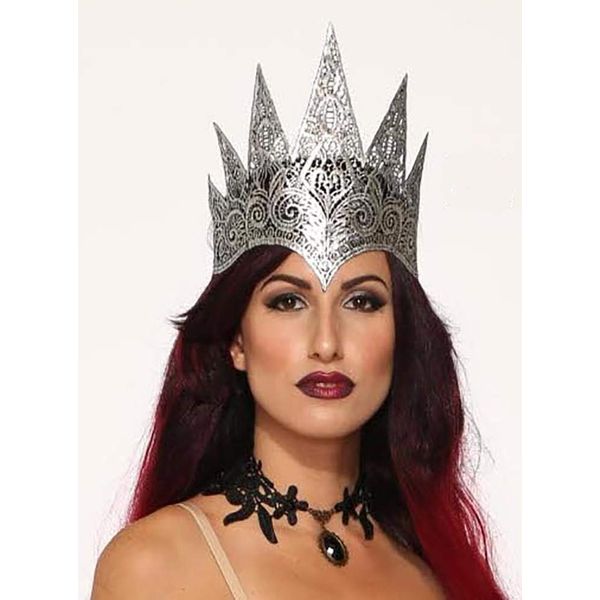 Forum Novelties Men's Dark Royalty Lace Queen Crown Party Supplies, Standard, Gray