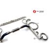 Copper Roller Ported Pelham Blue Sweet Iron Horse Bit Snaffle with Hook and Chain (5.5")