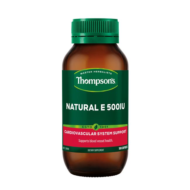 NEW Thompson's Natural E 500iu 100 Capsules Thompsons Vitamin E