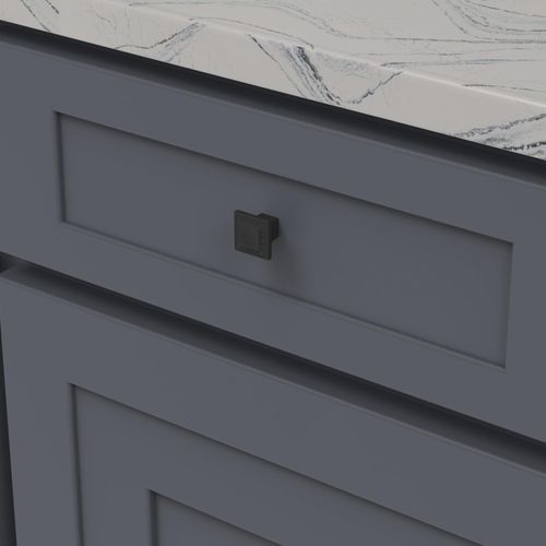 Belwith-Keeler Bijou Astoria Collection Knob 1 Inch Square Matte Black Finish