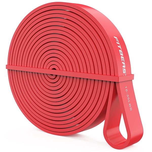 FitBeast Pull Up Band, 15-35LBS Resistance Band Pull Up for Calisthenics, CrossFit, Powerlifting, Yoga, Stretch Mobility, Pull Up Assistance Band, Red