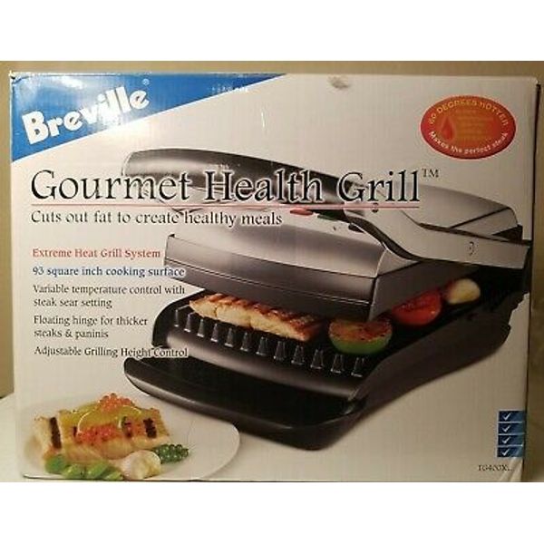 Breville health TG400XL 1500-Watt Gourmet Health Grill Panini Press Open Box