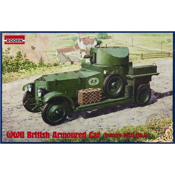 Roden 731 – Model Kit British Armoured Car Pattern 1920 MK I, Grey