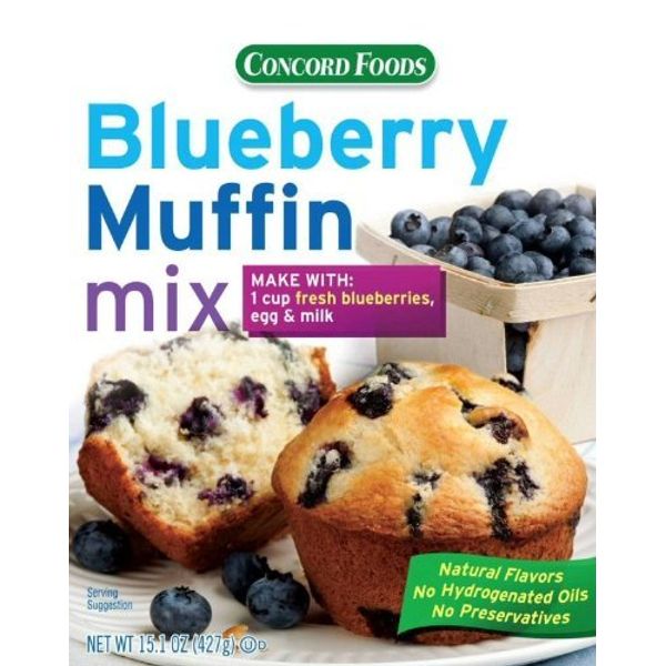 Concord Blueberry Muffin Mix - 15oz Boxes (2 Boxes)