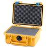 Yellow & Blue Pelican 1120 case with foam.