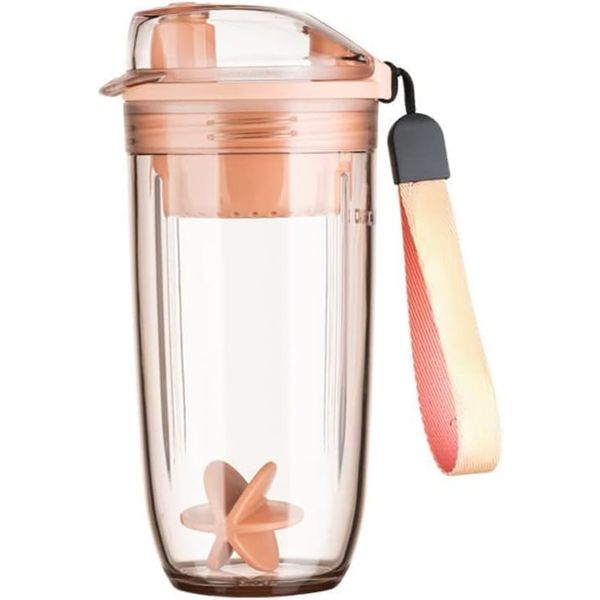 Unlnsiy Shaker Bottle Protein Shaker Airtight Leak Proof 400ml Exercise Gym Exercise Water Bottle Shake Cup Milkshake Stir Cup Fitness Sports Cup Student Portable Stirring Ball Cup (Pink)