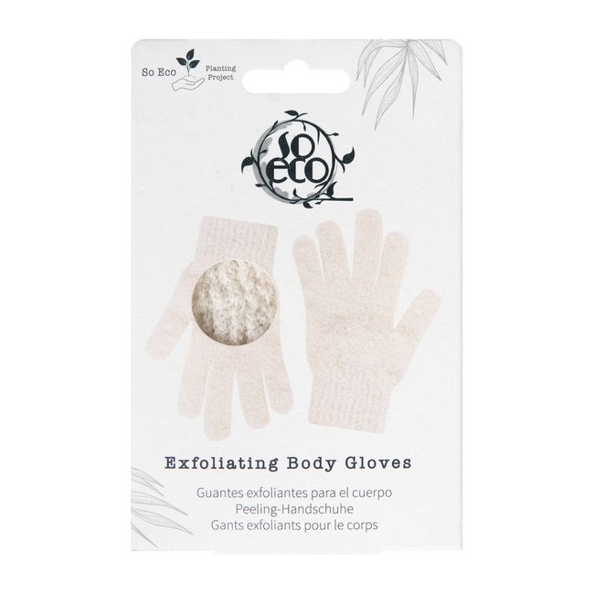 So Eco Exfoliating Body Gloves, White