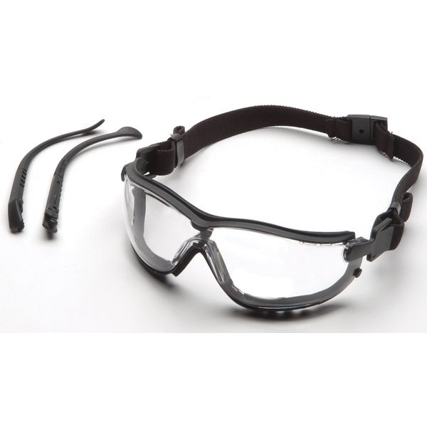 Pyramex V2G Safety Glasses, Black Frame/Clear Anti-Fog Lens