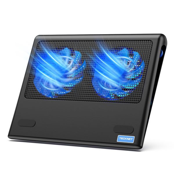Tecknet Adjustable Laptop Cooling Pad With Dual Fans For Gaming And Study