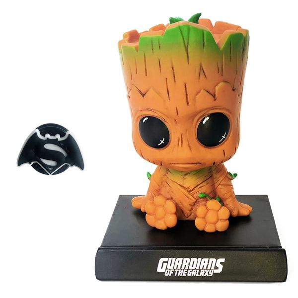 ITUBLE Groot Anime Car Dashboard Decorations Accessories Interior for Men Women Boys Girls, Bobbleheads Figures Bobblehead Dash Board Decor Auto Doll, Home Desk Car Ornaments with Cell Phone Holder