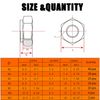 150 Pcs Black M12/M10/M8/M6/M5/M4/M3 Hex Lock Nuts Carbon Steel Nylon Insert Locknut Assortment Threaded Inserts Hex Nut Set Assorted Nylon Locking Nuts(Black)
