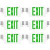 UL Listed 6 Packs Led Green Exit Signs with Battery Backup Combo Exit Lighting.