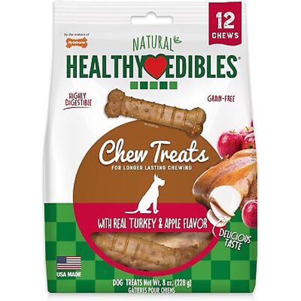 Nylabone Healthy Edibles Natural Dog Chews Long 8 Ounce (Pack of 1), Brown