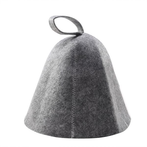 1PC Felt Head Protection Bath Anti Heat Free Size Russian Style Shower Cap Sauna Hat Sauna Vaporarium Accessories Wholesale, Grey, Grey, Gray