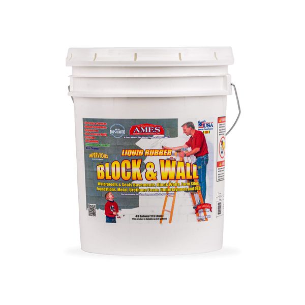 Ames Water Base High Strength Elastomeric Liquid Rubber, 5 Gallon White