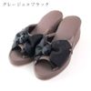 Heel Slippers 8cm Platform Bow Slippers, Greige × Black