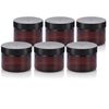 Amber PET Plastic (BPA Free) Refillable Jar - 3 oz (6 Pack)