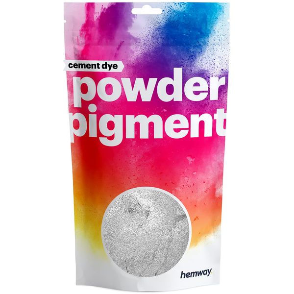 Hemway Cement Dye Powder Pigment Concrete Color Render Mortar Pointing Powdered Brick Toner Plaster - Metallic Moon Rock Grey - 50g / 1.75oz