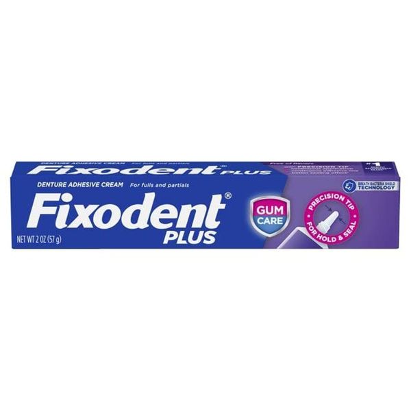 Fixodent Plus Denture Adhesive Cream Gum Care - 2 oz, Pack of 6