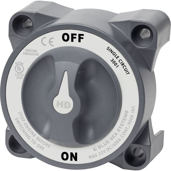 Blue Sea Systems 3001 Heavy Duty Battery Switch with Alternator Field Disconnect, On-Off, One Size