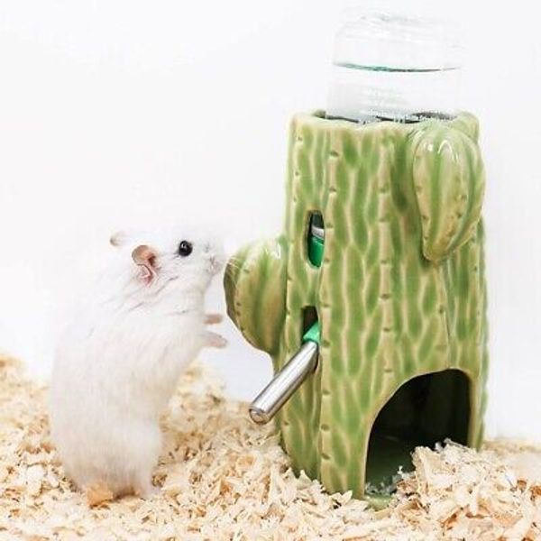 Wooneky Hamster Water bottle dispenser for Small Pets Dark Green