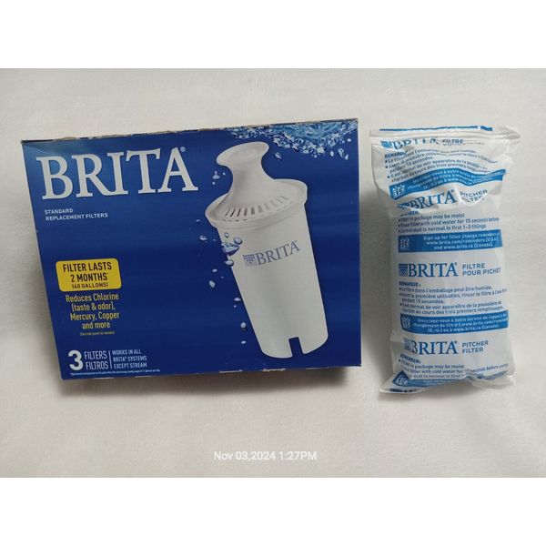 3 -Brita Standard Water Filter Replacements for Pitchers and Dispensers - # 0B03