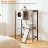 Wooden Cat Tree, Versatile Cat Tower with Scratching Post, Cat Hammock and Food