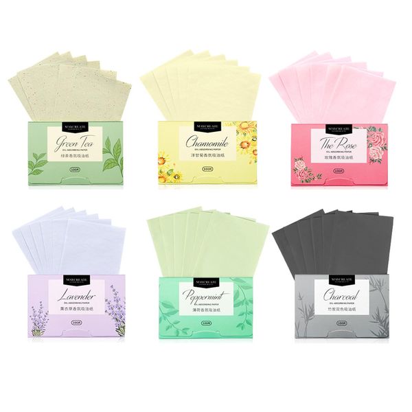 600 Sheets Face Blotting Papers Oil Absorbing Sheets Oil Control Paper for Oily Skin Care, 6 Colours