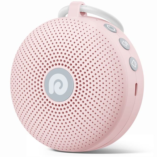 White Noise Machine, Dreamegg Portable Sound Machine Baby Features Powerful Battery, D11 Max Sleep Aid, Sound Machine for Baby Adults, 21 Soothing Sounds,Timer, Child-Lock, Pretty Pink Design